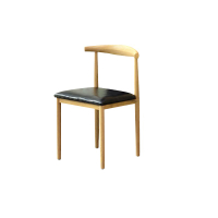 牛角椅 餐椅靠背北歐簡約書房凳子書桌學生學習臥室家用仿實木鐵藝牛角椅『XY33851』
