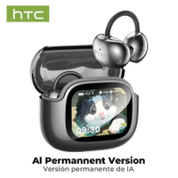 HTC NE32 AI Real-Time Translation Earphones – LCD Touch Screen Bluetooth V6.0 OWS Clip-On Noise Canc