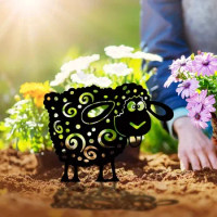 Metal Silhouette Wall Art Add a Touch of Whimsy to Your Garden with iron Sheep Yard Art Home Decoration for Garden Party Decor