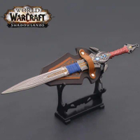 22cm Sword World Of Warcraft King Ryan's Swords Llane Wrynn I Alloy Anime Game Keychain Figure Knife Weapon Model Prop Toys Gift