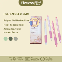FIVEVOO Pulpen Gel/ Pulpen Mekanik 0.5mm/ Pulpen Set/1 SET ISI 4 PCS/ Pulpen Tinta Hitam