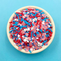50g Mixed American Flag Polymer Hot Clay Sprinkles for Slimes Filler Tiny Cute Plastic Klei Accessories DIY Nails Art Decoration