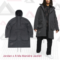 Nike 連帽外套 Jordan x A Ma Maniére Jacket 男款 黑 長版 喬丹 聯名 DJ9757-010