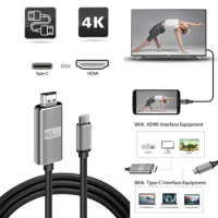 Usb C To Cable High Quality Tv Convert 4k HDMI-compatible Tv Monitor Projectors Type C To Cable