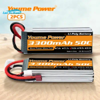 2pcs Lipo 4S Battery 14.8v 3300mAh Pack 50C with T Plug for RC Trex 450 Helicopter Airplane Boat Quadcopter