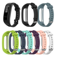 Soft Adjustable Silicone Replacement Wrist Strap With Buckles Sports Bracelet Strap For Huawei Band 4e 3e Honor Band 4 Running