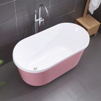 優樂悅~新款浴缸家用彩色獨立式保溫可移動日式小戶型一體浴盆