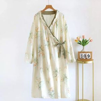 春秋純棉紗布浴袍女全棉長袖日系和服睡袍睡衣夏天薄款浴衣汗蒸服