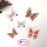 1 BUAH - APLIKASI KUPU BORDIR / PATCH KUPU KUPU / HIASAN KUPU