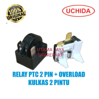 RELAY PTC 2 PIN KANAN KIRI + OVERLOAD KULKAS 2 PINTU (UCHIDA)