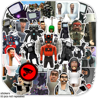 50pcs Skibidi Toilet Stickers Titan Man Speaker Man Monitor Man Camera Man Waterproof HD Stickers La