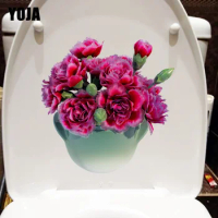 YOJA 20.1X21.6CM Mother's Day Carnation Bedroom Wall Sticker Decal WC Toilet Seat Decor T1-1891