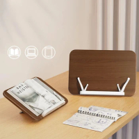 Eary Desktop Tablet Holder Solid Wood Reading Stand Book Clip Holder Tablet Supprt Bracket 7-Height Adjustable Laptop Stand