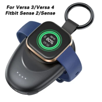 1400mAh Portable Power Bank for Fitbit Sense &amp; Versa 3 Magnetic Travel Keychain Smartwatch Charger Dock Fitbit Sense 2 Versa 4