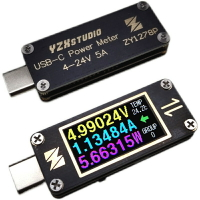 YZXSTUDIO 迷你 USB-C PD 電流表 測試儀 電壓電流 紋波形示波 Type-C 公對母表 ZY1278E