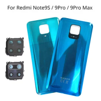 New For Xiaomi Redmi Note 9S Battery Cover Rear Door Housing Case For Redmi Note 9 Pro 9 pro Max Back Cover with Camera lens