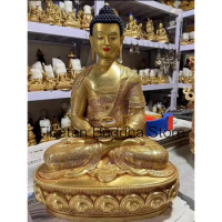 32cm Pure copper gilded Amitabha Buddha statue exquisite Buddha statue Shakyamuni Buddha statue Medicine Buddha statue