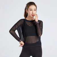 GUTASHYE Sheer Mesh Workout Top | Breathable Long Sleeve Gym Cover-Up