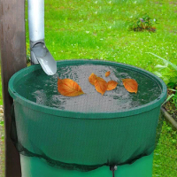 Rainwater Collector Net Cover Adjustable Drawstring Garden Rainwater Netting Water Tank Filter Insect Net Bag for Outdoor Garden