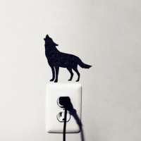 Husky Siberian Howling Wolf Wall Sticker , wall mounted light switch Decor sticker