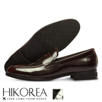【HIKOREA】韓國空運/版型正常。男款一字帶鞋面皮革拼接尖頭紳士皮鞋 正裝 厚底 男皮鞋(73-356共2色/現貨)