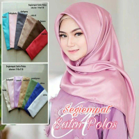 Hijab Segi Empat Satin polos Warna Terlengkap / Jilbab SegiEmpat Satin polos (BEST PRODUK) Lembut Ny