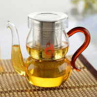 耐熱高溫玻璃功夫茶具迷你小茶壺帶304不銹鋼過濾網花茶壺紅茶壺