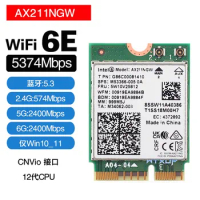 Intel AX200 AX201 AX211 411 9462 9560AC WiFi6E Gigabit Wireless Network Card Bluetooth 5.3