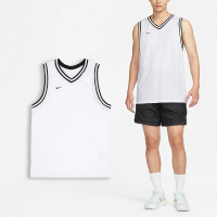 【NIKE 耐吉】球衣 DNA Basketball Jersey 男款 白 黑 速乾 網眼 籃球 運動 背心(FQ3708-100)