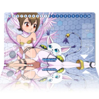 Digimon Playmat Yagami Hikari Tailmon DTCG CCG Mat Board Game Mat Trading Card Game Mat Anime Mouse Pad Free Bag 600x350x2mm