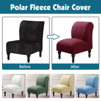 Polar fleece Armless Chair Cover hotel Seat Sofa Slipcover Modern Accent Chair Covers Stretch Home Couch Furniture Protector