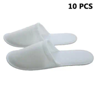 1/10PCS Unisex Home Guest Hotel Slipper Travel White Cotton Portable Disposable Slippers Salon Spa Indoor Non-slip Adult Slipper