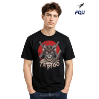 Kaos T-Shirt Pria Wanita Seni Jepang Vintage Anime Samurai Kucing Prajurit Hadiah Film Hutan Lengan 