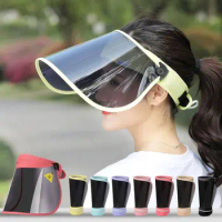 Summer Anti-UV Sun Visor Hat Men Women Foldable Solar Protection Face Cover Shield Portable Sunshade Cap Outdoors Bicycle Sports