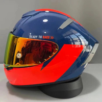 SHOEI X14 helmet red and blue motorcycle full face helmet riding crash helmet