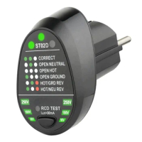 Professional RCD 90 to 250V Voltage Measurement Socket Outlet Tester Voltage Tester with LCD Display
