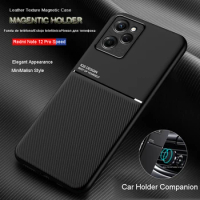 For Xiaomi Redmi Note 12 Pro Speed Shockproof Case Magnetic Car Holder Leather Silicone Case for Redmi Note 12 Pro Speed Fundas