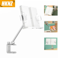 Desk Clamping Aluminum Reading Book Stand Multi-angle Adjustable Reading Book Bracket Table Camping Book Holder Tablet Stand