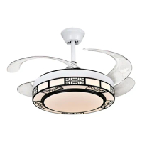 modern simple residential 42 inch dimmable ventilador de teto decorative remote control acrylic led fan ceiling light