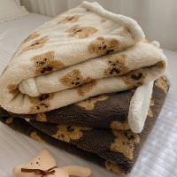 韓國小熊毛毯單人小毯子夏季空調毯辦公室午睡毯珊瑚絨毯沙發蓋毯