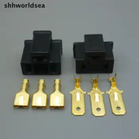 Yierxjwshx 10sets 3Pin H4 Car Connector Plug H4 Auto Holder Plug 7.8mm Lamp Plug Bulb Socket For Male + Female .Free Shipping