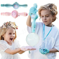 Smoke Machine USB Rechargeable Portable Maker Elastic Fog Wand for Kids Electric Bubble Blower
