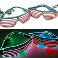 50pcs Fashion Multicolor Eyeglass Cold Lights El Wire Led Light Glasses Party Cheerleading Cheer Props Christmas Gift Dhl