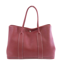 【二手名牌BRAND OFF】HERMES 愛馬仕 愛馬仕紅 Negonda皮革 Garden Party PM 手提包 銀扣