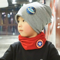 男童冬季保暖帽子男孩加絨套頭帽潮寶寶護耳包頭帽針織親子堆堆帽
