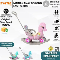 Mainan Kuda Kudaan Anak Unicorn Exotic ET 2108 3in1 Multi Functional biru