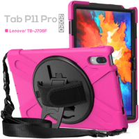 Hybrid Case For Lenovo Tab P11 Pro 2020 TB-J706F Universal For Pad Pro 11.5 2021 TB-J716F 11.5" Stand Cover Hand Shoulder Strap