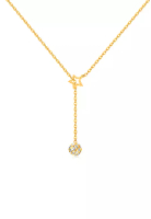 MJ Jewellery 5G Gold Collection 916/22K Star & Sphere Y-Shape Gold Necklace R178