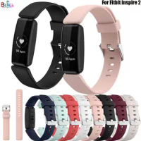 BEHUA Colorful Watchband Strap For Fitbit Inspire 2 Smart Wristband WatchStrap Bracelet Soft Silicone Sport Accessories Belt hot