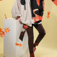 Tripartite Delusion Doujin Game Genshin Impact Kaedehara Kazuha Cosplay Costume Doujin Casual Wear Coat Festival Party Suit